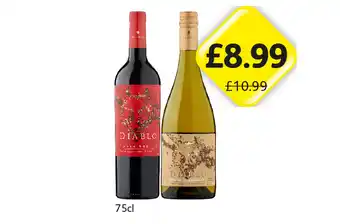 Londis Diablo Dark Red, Golden Chardonnay offer