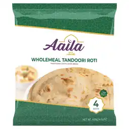 Iceland Aaila 4 Wholemeal Tandoori Roti 400g offer