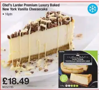 Makro Chef's Larder Premium Luxury Baked New York Vanilla Cheesecake offer