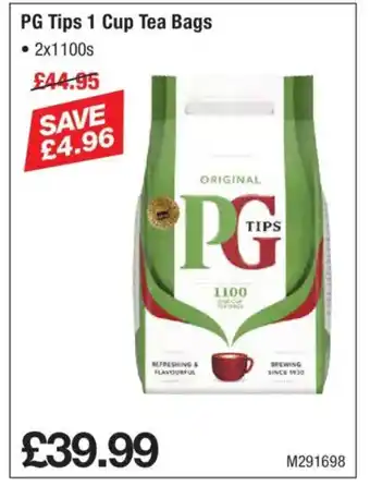 Makro PG Tips 1 Cup Tea Bags offer