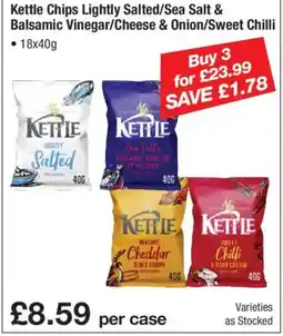 Makro Kettle Chips Lightly Salted/Sea Salt & Balsamic Vinegar/Cheese & Onion/Sweet Chilli offer