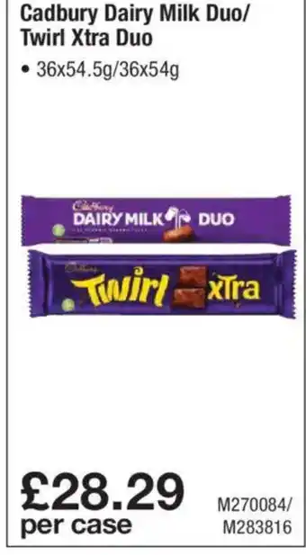 Makro Cadbury Dairy Milk Duo/ Twirl Xtra Duo offer