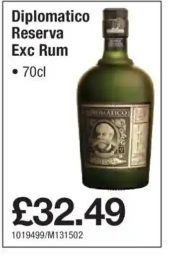 Makro Diplomatico Reserva Exc Rum offer