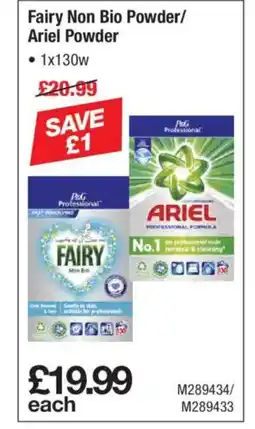 Makro Fairy Non Bio Powder/ Ariel Powder offer