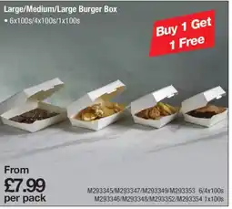 Makro Large/Medium/Large Burger Box offer