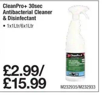 Makro CleanPro+ 30sec Antibacterial Cleaner & Disinfectant offer