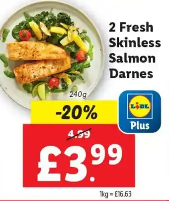 Lidl 2 Fresh Skinless Salmon Darnes offer