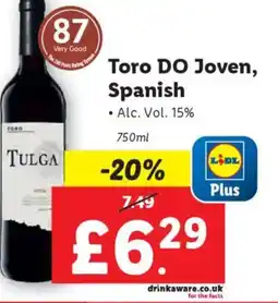 Lidl Toro DO Joven, Spanish offer