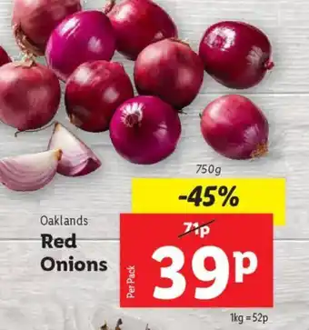 Lidl Oaklands Red Onions offer