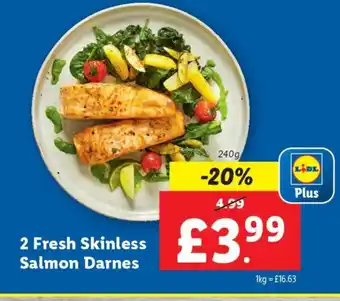 Lidl 2 Fresh Skinless Salmon Darnes offer