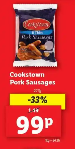 Lidl Cookstown Pork Sausages offer