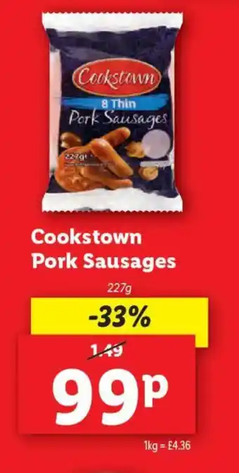 Lidl Cookstown Pork Sausages offer