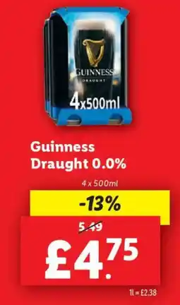 Lidl Guinness Draught 0.0% offer