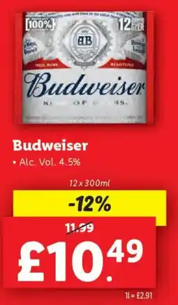 Lidl Budweiser offer