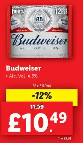 Lidl Budweiser offer