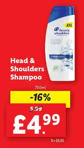 Lidl Head & Shoulders Shampoo offer