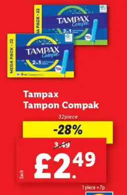 Lidl Tampax Tampon Compak offer