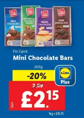 Lidl Fin Carré Mini Chocolate Bars offer