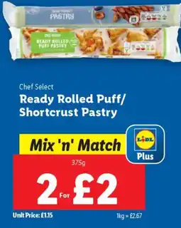 Lidl Chef Select Ready Rolled Puff/ Shortcrust Pastry offer