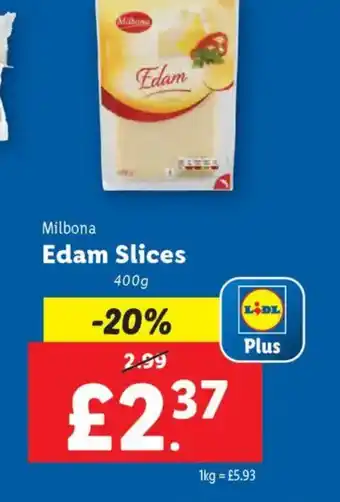 Lidl Milbona Edam Slices offer