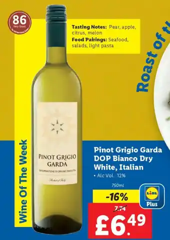 Lidl Pinot Grigio Garda DOP Bianco Dry White, Italian offer