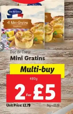 Lidl Duc de Coeur Mini Gratins offer