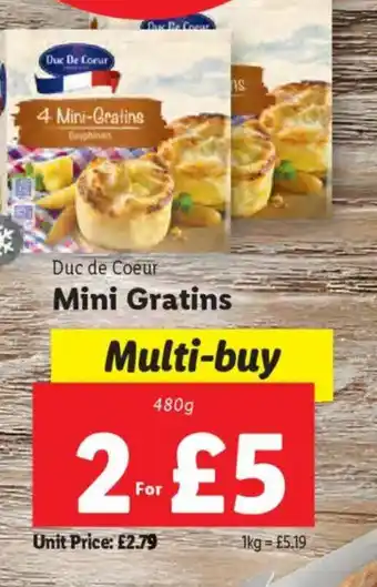 Lidl Duc de Coeur Mini Gratins offer