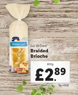 Lidl Duc de Coeur Braided Brioche offer