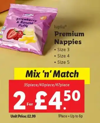 Lidl lupilu® Premium Nappies offer