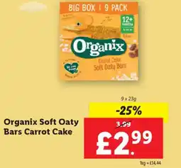 Lidl Organix Soft Oaty Bars Carrot Cake offer