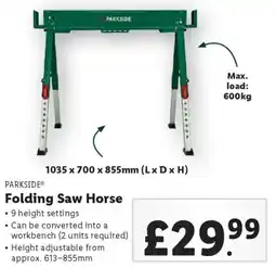 Lidl PARKSIDE Folding Saw Horse offer