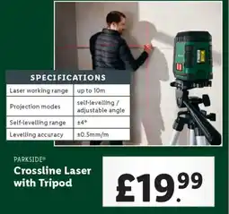 Lidl PARKSIDE Crossline Laser with Tripod offer