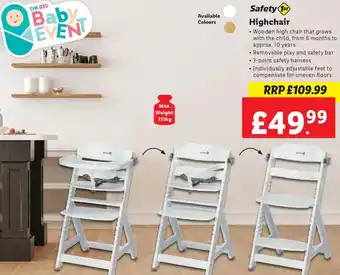 Lidl Safety 1st Highchair offer