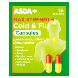 Asda ASDA Max Strength Cold & Flu Capsules 16 Capsules offer