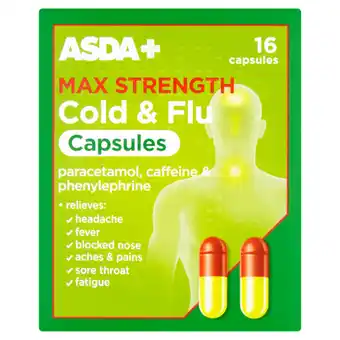 Asda ASDA Max Strength Cold & Flu Capsules 16 Capsules offer