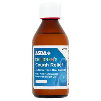 Asda ASDA Children's Cough Relief 1+ Month offer