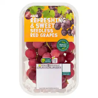 Asda ASDA Refreshing & Sweet Seedless Red Grapes 500g offer