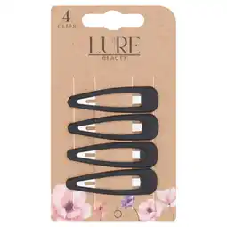 Asda Lure Beauty 4 Snap Clips Black offer