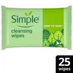 Asda Simple Biodegradable Cleansing Face Wipes 25 Pack offer