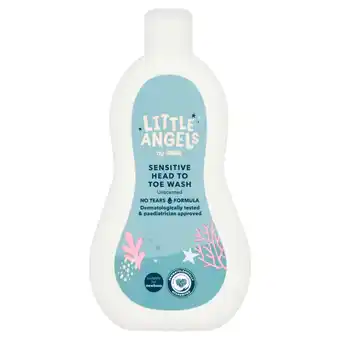 Asda LITTLE ANGELS by ASDA Sensitive Head to Toe Wash Unscented 500ml offer