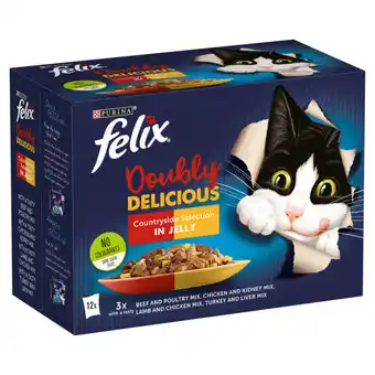 Asda Felix Doubly Delicious Countryside Selection Wet Cat Food 12x85g offer