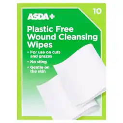 Asda ASDA 10 Plastic Free Wound Cleansing Wipes offer