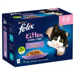 Asda Felix Kitten As Good As It Looks Mixed Selection in Jelly 2-12 Months 12 x 85g (1.02kg) offer