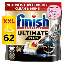 Asda Finish Ultimate Plus Intensive Clean & Shine Dishwasher Tablets Lemon - 62 Tabs offer