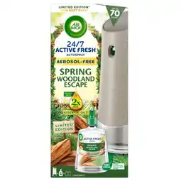 Asda Air Wick Spring Woodland Escape 24/7 Active Fresh Kit 228ml. Lasts up to 70 days. Air Freshener offer