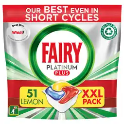 Asda Fairy Platinum Plus All In One Dishwasher Tablets Lemon, 51 Tablets offer