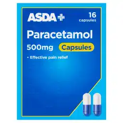 Asda ASDA Paracetamol 500mg Capsules 16 Capsules offer