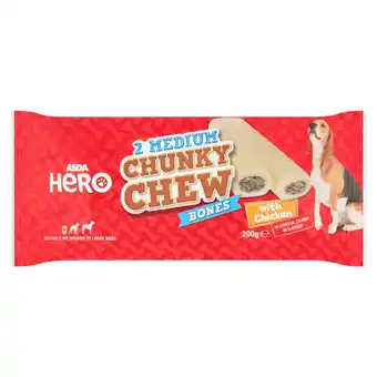 Asda Asda Hero 2 Medium Chunky Chew Bones with Chicken 200g offer