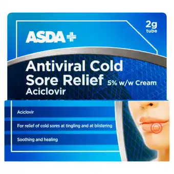 Asda ASDA Antiviral Cold Sore Relief 5% w/w Cream Tube offer