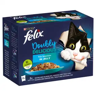 Asda Felix Doubly Delicious Fish Selection in Jelly Wet Cat Food 12x85g offer